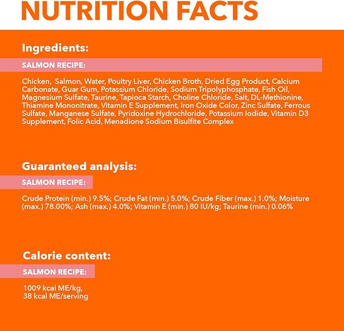 IAMS Perfect Portions Healthy Adult Grain Free Wet Cat Food Pate, Salmon Recipe, 2.6 oz. Easy Peel Twin-Pack Trays (24 Count, 48 Servings)