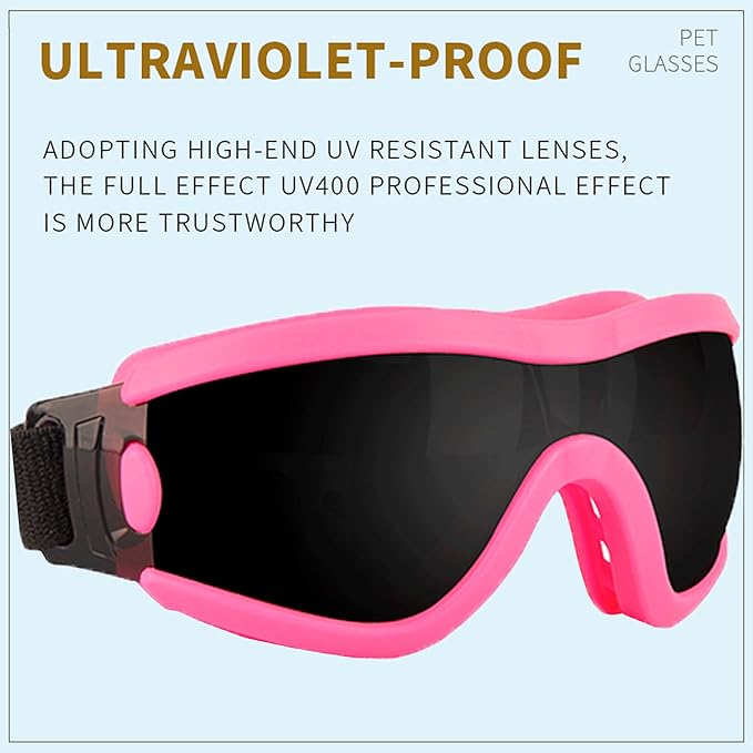 Small Dog Sunglasses with Adjustable Strap UV Protection, Winproof Puppy Sunglasses, Suitable for Dogs Eyes Protection,Soft Dog Goggles