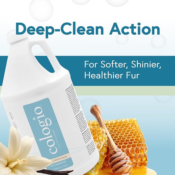 Dog Shampoo with Manuka Honey, Odor Eliminator & Itch Relief for Dry, Sensitive Skin, Hypoallergenic, Moisturizing, Groomer-Developed Formula, Puppy Safe, Paraben-Free, Made in USA (1 Gal)