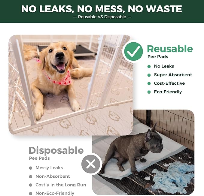 FXW Washable Pee Pads for Dogs, Puppy Pads with Super Absorbent, Specifically Designed for Whelping Box, 47" Round, Khaki, 1 Pack