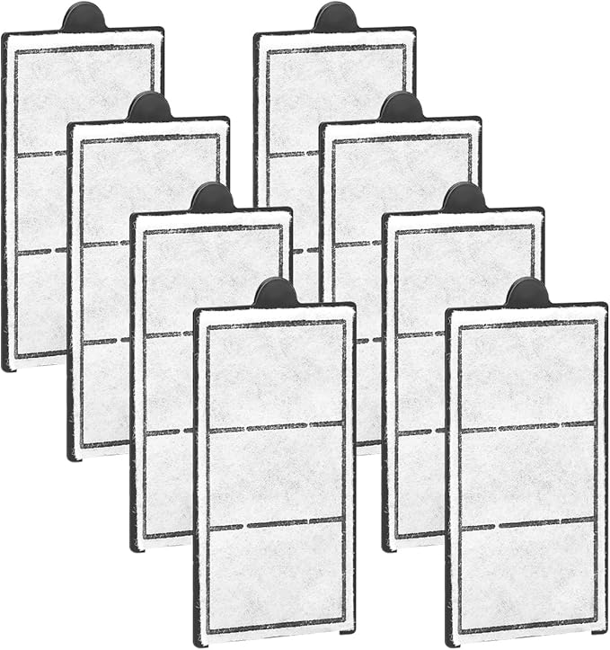 VEVOR Aquarium Filter Cotton, 8 PCS Fish Tank Replacement Filter Cartridges for 2.5/3.5 Gal, Fishbowl Accessories with Multi-Layer Filtration Easy Installation, for MN-200 and MN-280 Models