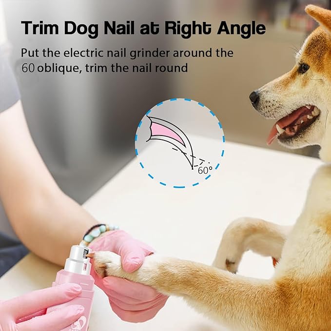 2 In 1 Pet Nail Clipper and Grinder, Professional Electric Rechargeable Pet Nail Fast Trimmer, Painless, Claw Care Grooming, Smoothing, Silent - Shockproof, For Small, Large Dogs & Cats, upgraded