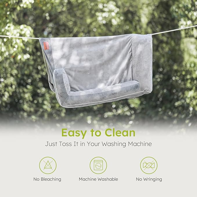 Jumbo Dog Beds for Extra Large Dogs, Orthopedic Dog Bed with Cooling Gel Memory Foam, Waterproof Pet Bed with Removable Washable Cover, 45" Pet Sofa Couch Velvet with Bone Toy, Light Gray