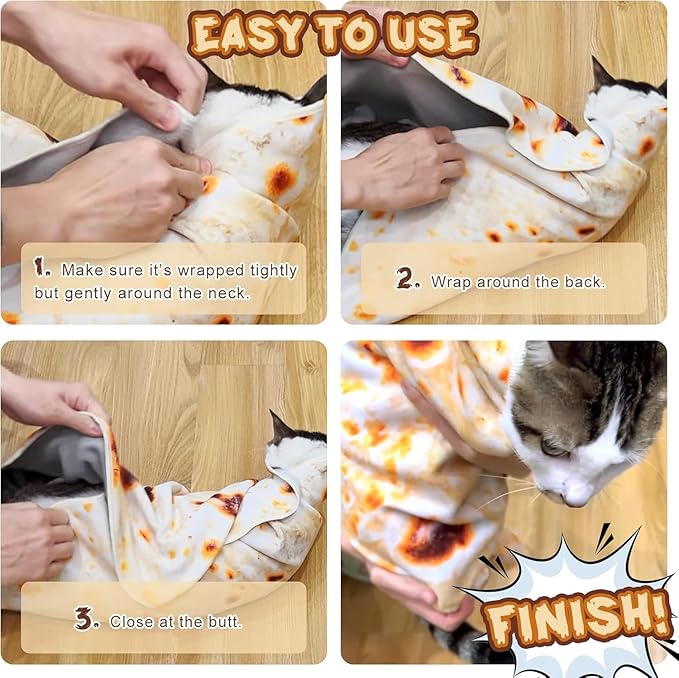 Ohjijinn Cat Wrap for Cutting Nails, Tortilla Blanket Pet Supplies Cat Washing Bag, Burrito Blanket Cat Restraint for Nail Clipping, Multifunctional Pet Tool Gifts for Cat Lovers