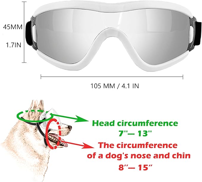 Small Dog Sunglasses with Adjustable Strap UV Protection, Winproof Puppy Sunglasses, Suitable for Dogs Eyes Protection,Soft Dog Goggles