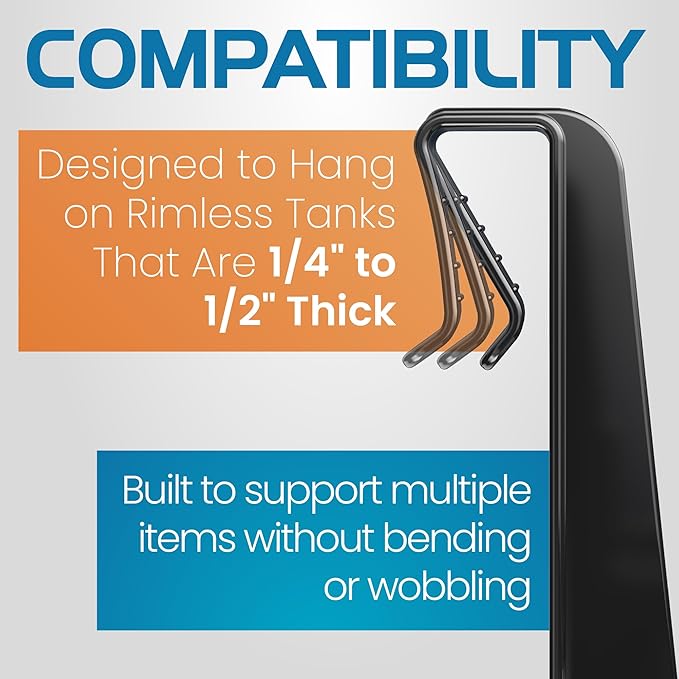 FL!PPER Flipper Tank Buddy - Fish Tank Accessories Organizer, Aquarium Accessories for Fish Tank, Aquarium Supplies, Saltwater Aquarium Accessories, Aquarium Cleaning Tools Storage Rack