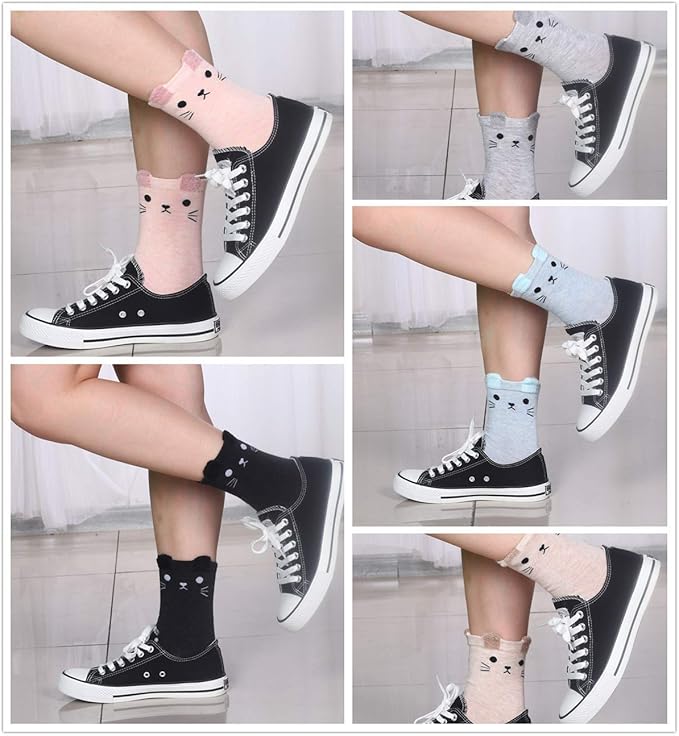 Jeasona Women's Cat Socks Cat Gifts Cute Animal Socks Dog Owl Gifts for Women