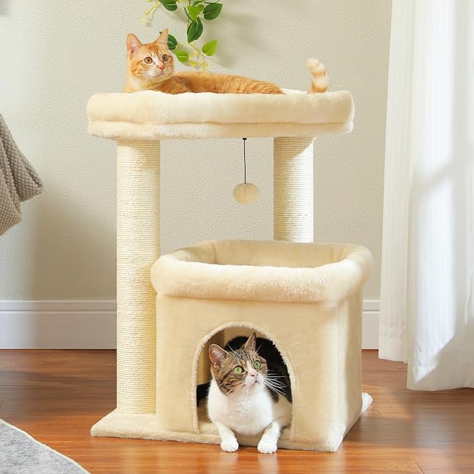 PEQULTI Cat Tree Cat Tower for Large Cats with Sisal-Covered Scratching Posts and Extra-Large Cat Perch Suitable for Indoor Cats