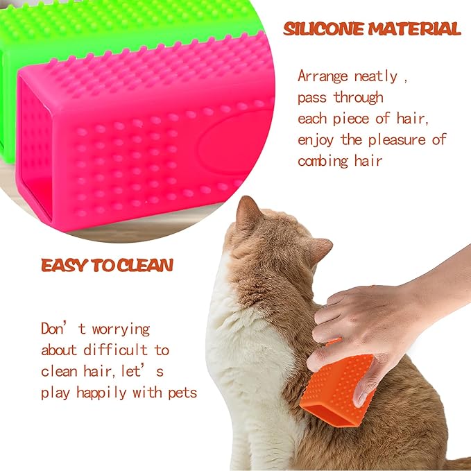 2pcs Pet Dog Cat Hair Remover, Pet Hair Removal Tool, Hollow Cleaner Brush for car,Interior, Furniture, Sofa (green and pink)