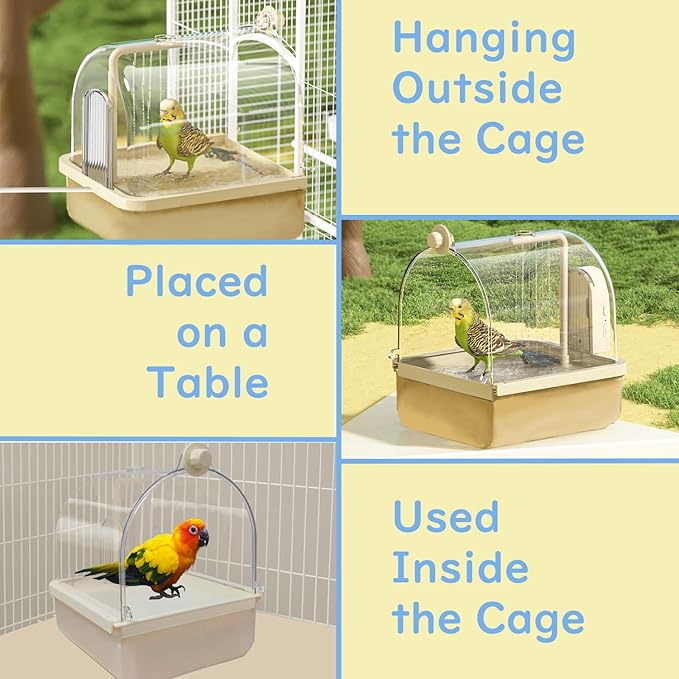 Bird Bath Shower for Cage,Bird Bathtub,Parrots Shower Accessories for Birdcage,Electric Hanging Pets Cleaning Supplies Bathtub for Parrots, Parakeets, Cockatiels, Finches, Canaries, Lovebirds