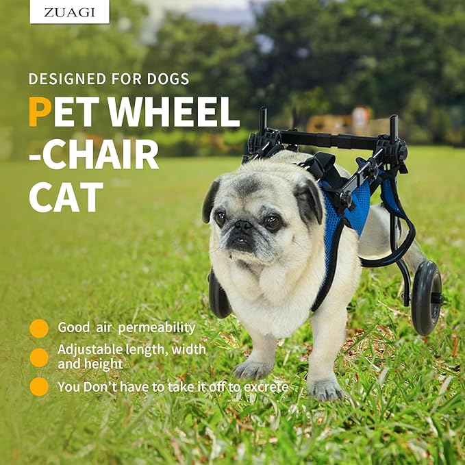 Pet Wheelchair Dog Leg Brace and Hip Support, Wheelchair for Back Legs,Adjustable Pet Cart,Assist a paralyzed pet get Back on its feet,Support Leg Brace and Hip (Extra Small)