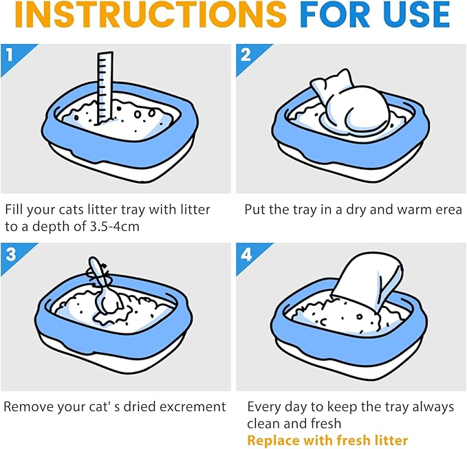 NEWORD Crystals Cat Litter Lightly Scented Litter Superior Odor Control 14 lbs Total (2 Pack of 7lb Bags) Soft-On-Paws Low Tracking Dust-Free Blue Silica Gel