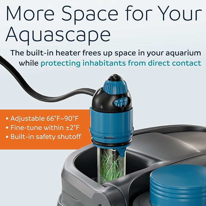 OASE BioMaster 2 Thermo 850 Canister Filter for Aquariums – External Aquarium Filter with Built-in Heater – EasyClean Pre-Filter, Quiet Operation – Freshwater & Saltwater, Up to 225 Gallons