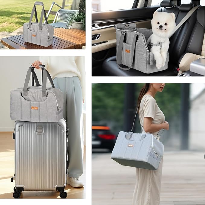 Dog Purse Carrier for Small Dogs Cats Rabbits Up to 15lbs, Lightweight Pet Sling Carriers with Crossbody Strap, Portable Puppy Soft Sided Tote Bag Carrier for Vet,Hiking,Travel Gray