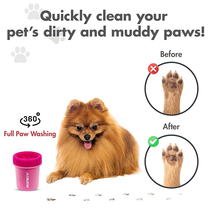 Dexas Dog Paw Cleaner, Small, Pink, Dog Accessories and Pet Supplies