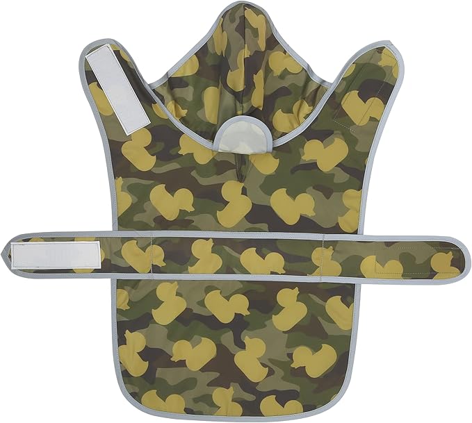 Dog Rain Coat for Large Dogs Waterproof Hooded Rain Jacket with Reflective Strips Leash Hole & Poncho Adjustable Fit (CamoDuck,XXL)