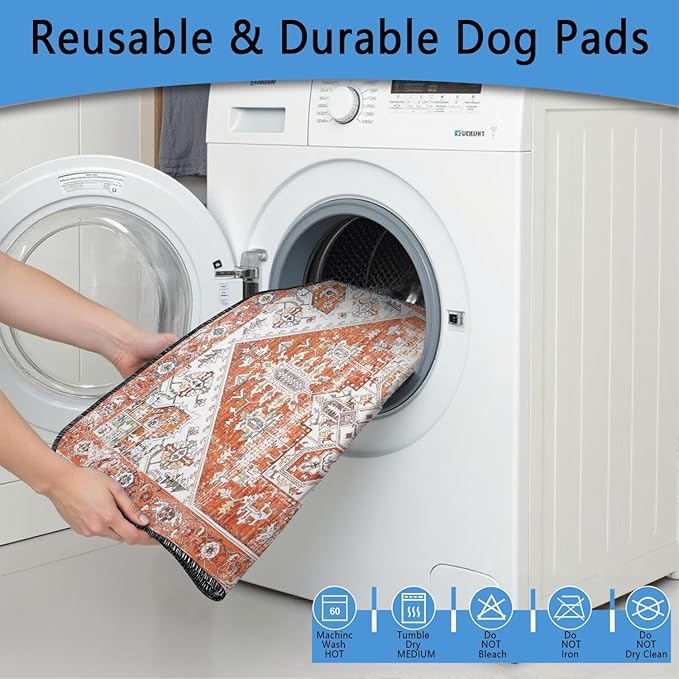 Washable Pee Pads for Dogs 2 Pack, Absorbent Reusable Puppy Pads Waterproof, Leakproof & Non-Slip Whelping Pad, Potty Training Pads for Dogs Playpen Mat 48x48