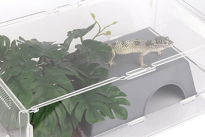 Snake Hide, Leopard Gecko Tank Accessories for Reptile Ball Python Crested Gecko Lizard Bearded Dragon - GrayHideXL