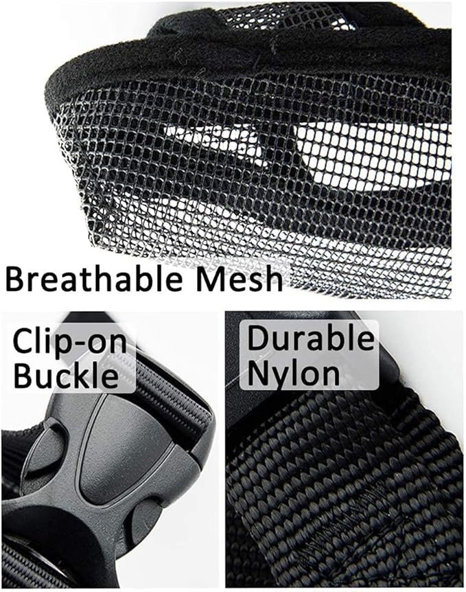 Crazy Felix Nylon Dog Muzzle for Small Medium Large Dogs Dachshund Beagle Poodle Labrador, Air Mesh Breathable and Drinkable Pet Mouth Guard for Anti-Biting Chewing Scavenging(M, Grey)