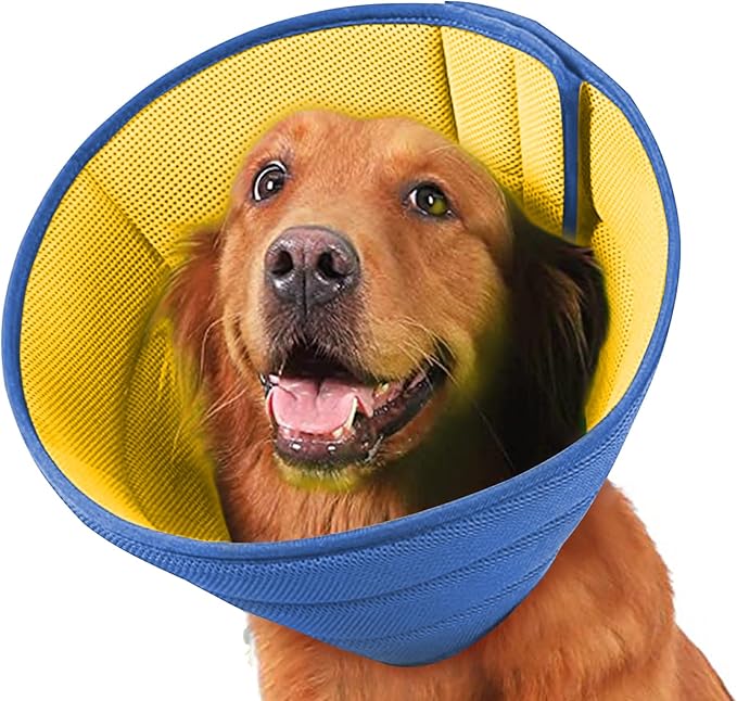 Soft Dog Cone Recovery Collars & Cones After Surgery for Medium Large Dogs, Comfy Ecollars to Stop Licking, Adjustable, Dog Ecollars for Recovery Plastic: Superior Support Fabric: Soft Comfort, XL