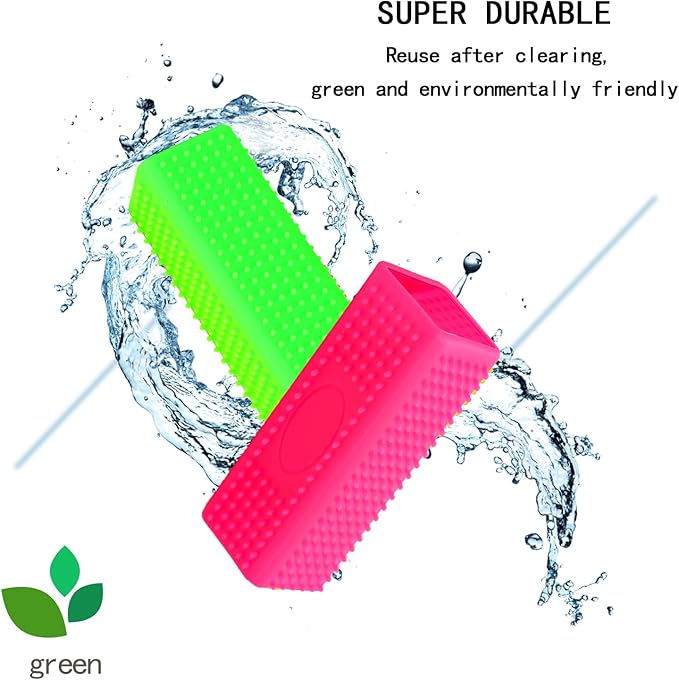 2pcs Pet Dog Cat Hair Remover, Pet Hair Removal Tool, Hollow Cleaner Brush for car,Interior, Furniture, Sofa (green and pink)