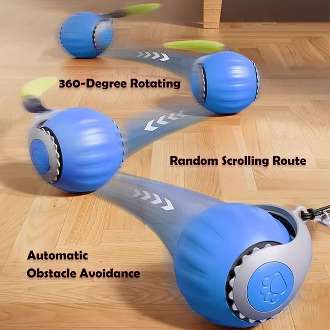 Smart Speedy 3.0 Interactive Cat Ball with Auto Obstacle Avoidance - Indoor Kitten Toy for Mental Stimulation & Playtime Fun ,2025 Edition (Blue)