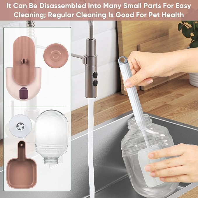 28oz Hanging Automatic Water Dispenser,Rabbit Water Bottle,Bunny Guinea Pig Ferret Water Bowl for Cage,Suitable for Small Animal Puppies(Cage Grid Spacing Over 1.2'')