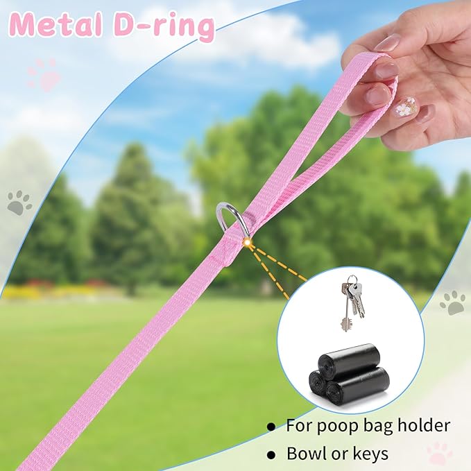 Cat Vest Harness and Leash Set for Walking Escape Proof, Adjustable Kitten Harness and Leash Set Breathable Mesh with Bow Harness for Kitty Puppy Bunny(Pink Medium)