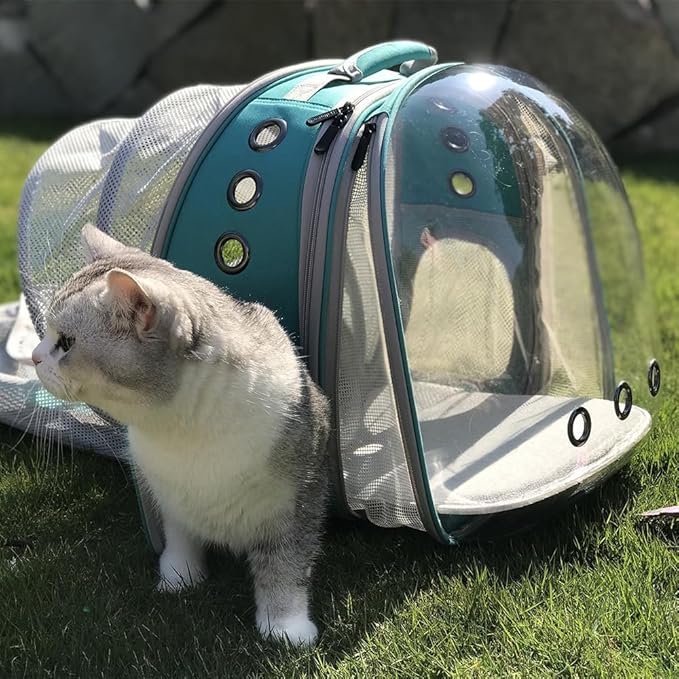 halinfer Dual Expandable Cat Backpack Carrier, Fit up to 20 lbs, Expandable Pet Carrier Backpack for Large Fat Cat and Small Puppy