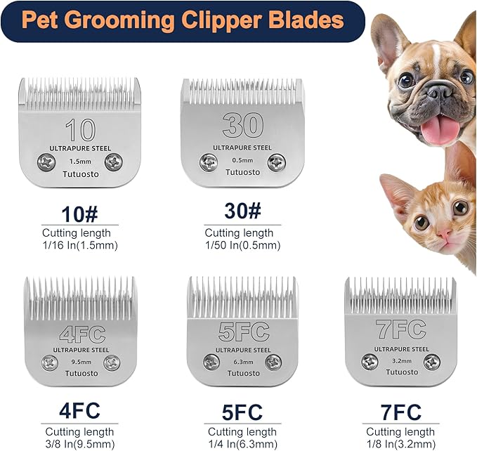 7FC Clipper Blades Pet Grooming Clipper Replacement Blades Detachable Blade Compatible with andis/wahl/Oster Dog Clippers