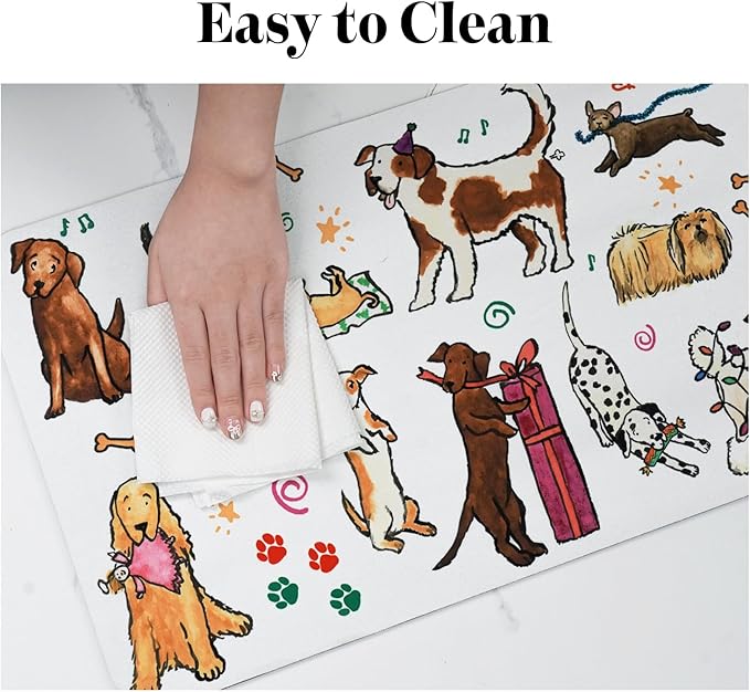 Dog Cat Food Mats for Floors, Absorbent Dog Bowl Mats for Food and Water, Quick Dry Pet Dog Food Mat Non-Slip Pet Supplies