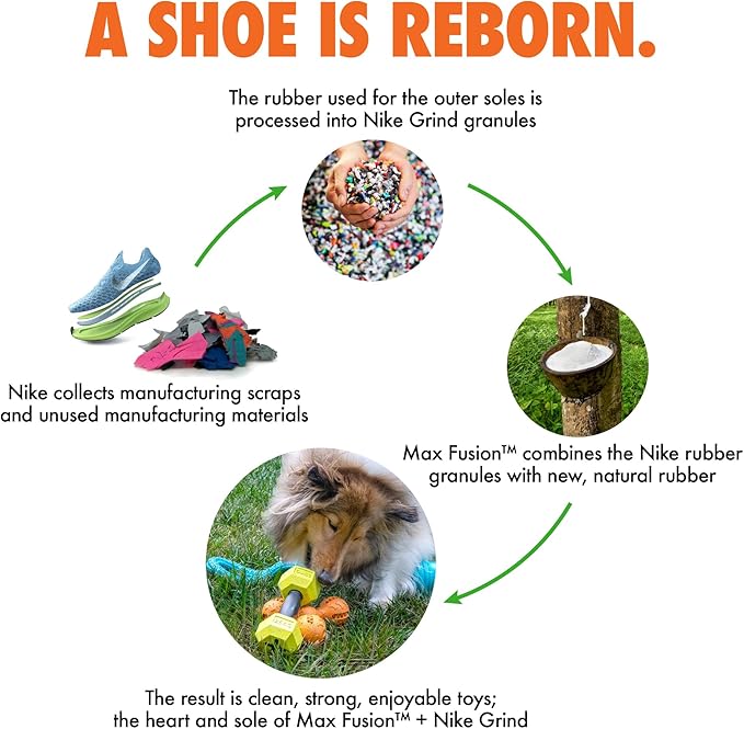 Max Fusion with Nike Grind, Arlee Helix Dog Toy, Chew Toy for Play, Fetch, Tug, S