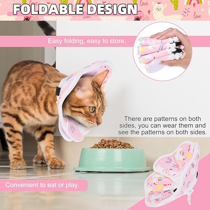 KOOLTAIL Cat Cone Collar, Adjustable Soft Comfortable Cat Recovery Collar to Stop Licking, Foldable Donut Water Resistant Pet Cone for Small Large Cats Kittens After Surgery Alpaca S