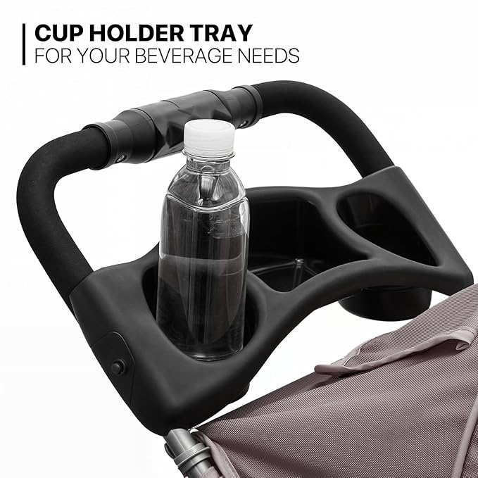 MoNiBloom Foldable Dog Strollers for Small Dogs with Weather Cover, 3 Wheels Pet Strolling Cart for Dogs and Cats with Storage Basket and Cup Holder, Breathable and Visible Mesh for All-Season, Coffee