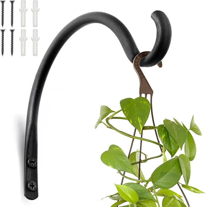AJART Hanging Plant Hanger Outdoor: 6-Inch Bird Feeder Wall Hooks - Rust-Resistant Plant Bracket Hook for Hanging Flower Baskets