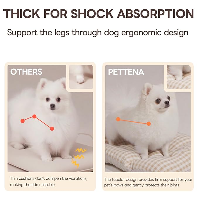 Cooling Cushion for Pets, Removable & Washable Dog Stroller Cushion, Both Side Used Pet Stroller Cushion for Dogs & Cats, Khaki