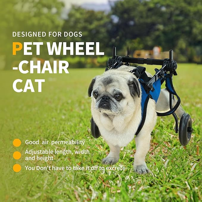 Pet Wheelchair Disabled Hind Legs Walking-Dog Leg Brace and Hip Support,Dog Wheelchair for Back Legs,Adjustable Pet Cart,Assist a paralyzed pet get Back on its feet,Support Leg Brace and Hip (Medium)