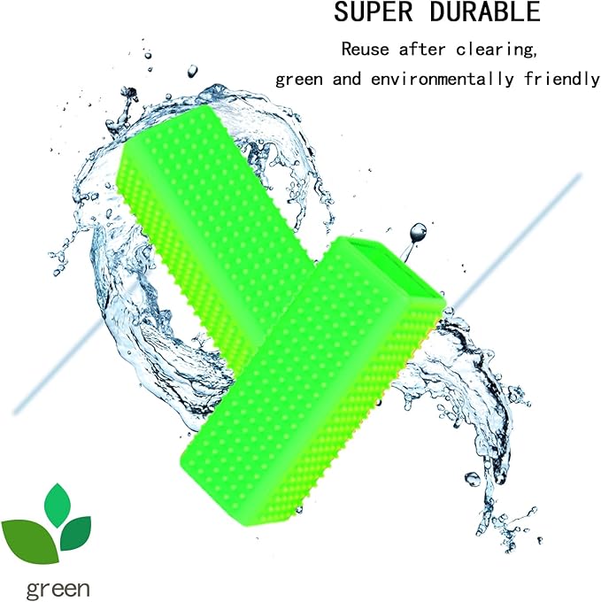 2pcs Pet Dog Cat Hair Remover, Pet Hair Removal Tool, Hollow Cleaner Brush for car,Interior, Furniture, Sofa (green and green)
