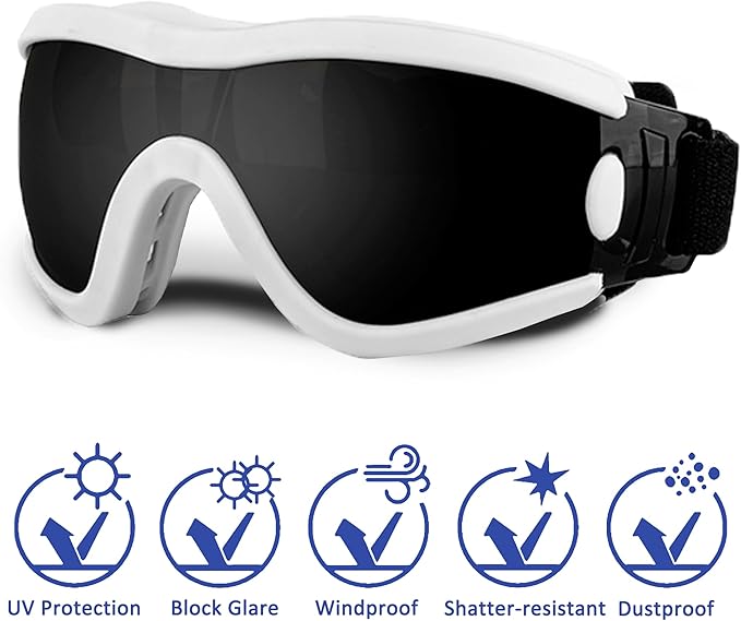 Small Dog Sunglasses with Adjustable Strap UV Protection, Winproof Puppy Sunglasses, Suitable for Dogs Eyes Protection,Soft Dog Goggles