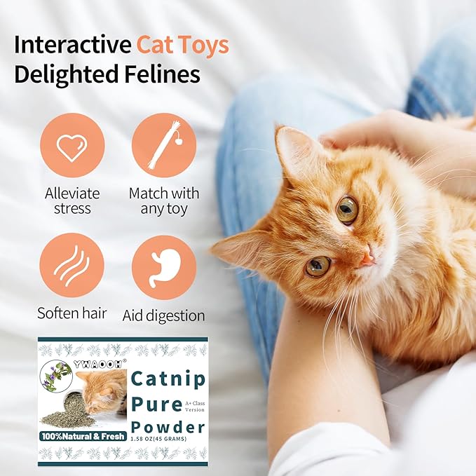 Premium Catnip for Cats & Kittens β Cold-Processed, High Potency Nepetalactone, 100% Pure Leaf-Only Catnip for Toys, Scratchers, Refills, Stimulates Play & Protects Furniture - 45g