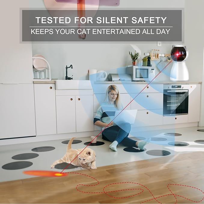 YVE LIFE Laser Cat Toys for Indoor Cats,The 4th Generation Real Random Trajectory Motion Activated Rechargeable Automatic Cat Laser Toy,Interactive Cat Toys for Bored Indoor Adult
