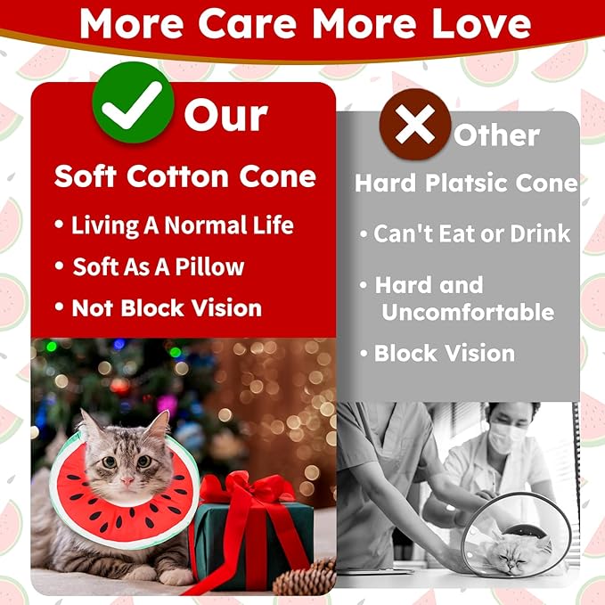 Cat Cone Collar Soft, Waterproof Cat Recovery Collar for Wound Healing Cute Donut Adjustable Kittens Cones to Stop Licking Comfortable Neck Elizabethan Collars for Cats Kittens After Surgery