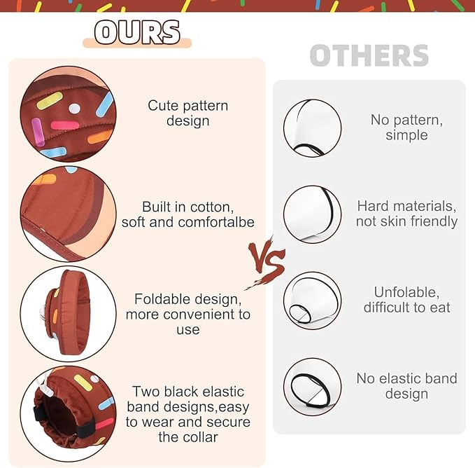 KOOLTAIL Cat Cone Collar Soft, Adjustable Cat Cones to Stop Licking, Foldable Donut Water Resistant Pet Recovery Neck E Collars After Surgery, Kitten Elizabethan Collar for Small to Large Cats,Brown L