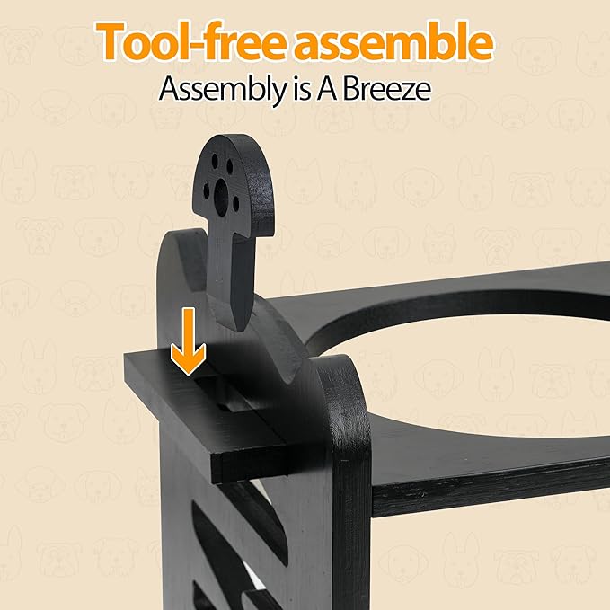 Elevated Dog Bowls,Cat Bowls,9 Height Adjustable Raised Dog Bowl Stand for Small & Medium Pet with 2 Stainless Steel Dishes and Slow Feeder,Bamboo Pet Food Bowl with Non-Slip Feet