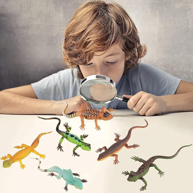 12PCS Mini Lizard Figurines Set – Small Realistic Reptile Toys, Soft Plastic Animal Models for Kids Learning, Party Favors, Diorama Decorations, and Collectors