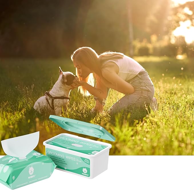 Natural Pet Grooming Wipes, 100 Fresh Counts, Extra Moist & Thick for Dogs & Cats, Puppies & Kittens