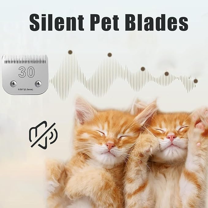 2PCS 30 Blades Dog Grooming Blades Compatible with Andis Dog Clippers,Dog Clipper Blades Compatible with Oster A5,Wahl km10 Dog Clippers for Animal Dog Cat Horse,Stainless-Steel Blade Sharp