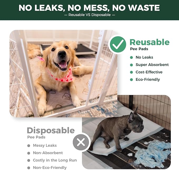 FXW Washable Pee Pads for Dogs, Puppy Pads with Super Absorbent, Specifically Designed for FXW Rollick/Homeplus 32/40/45inch 8 Panels Dog Playpen, 34" Octagon, Khaki, 2 Packs