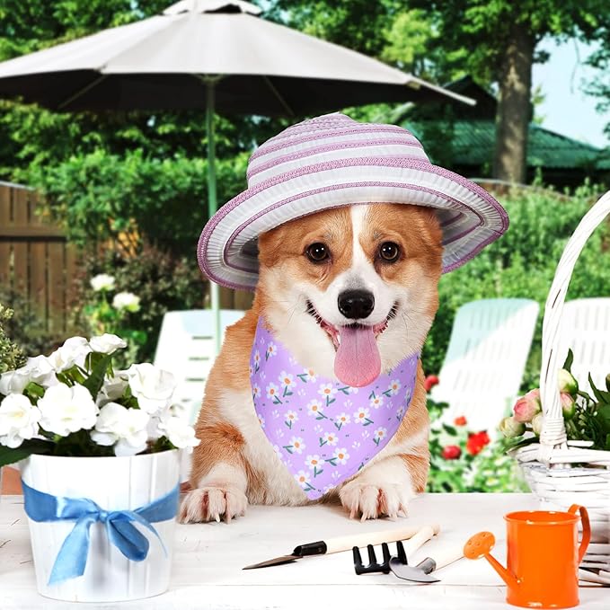 Weewooday 20 Pcs Dog Bandanas Bulk for Summer Adjustable Bandanas Bibs Dog Scarf Bibs Washable Triangle Doggy Kerchief for Small Medium Large Pets Summer Costume