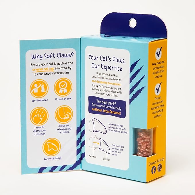 Soft Claws Cat Nail Caps for Small Cats–(40 Caps, Pink Sparkle)-Made in USA-Veterinarian-Developed, Non-Toxic | Protects Furniture & Skin-Easy to Apply, Long-Lasting Anti-Scratch Soft Cat Claw Covers